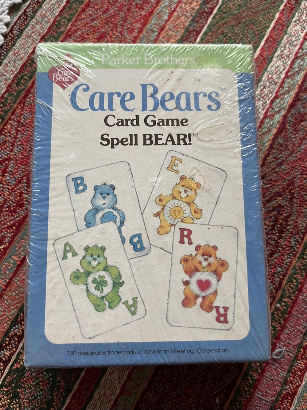 Parker Brothers Care Bears Spell BEAR! Card Game - Blue/White